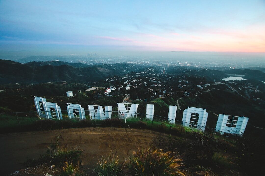 hollywood sign sunset