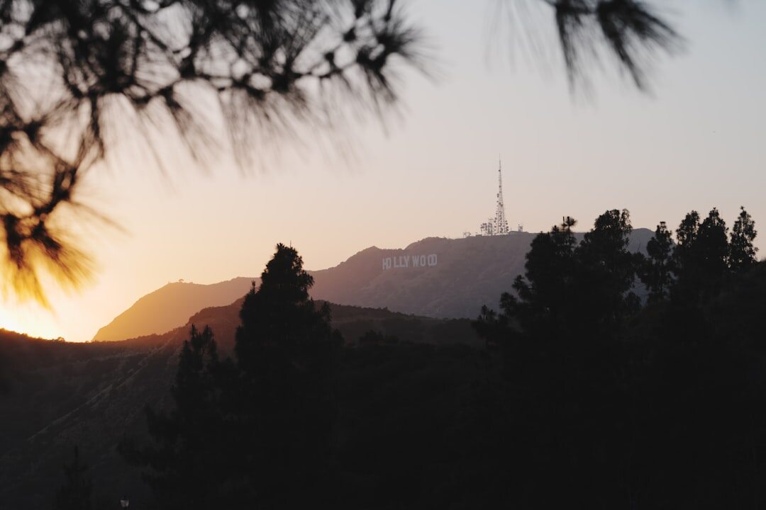 hollywood sign sunset
